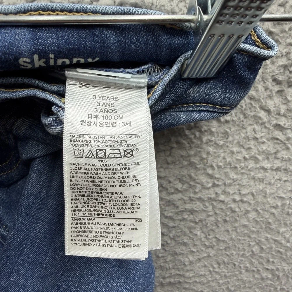 GAP Jeans Toddler Boy Size 3 Years Blue Denim Distressed Skinny Jeans Size 3 YR